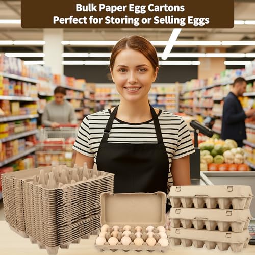 Egg Cartons 18 Count, 10 Pack 3x6 Grids Egg Cartons for Fresh Eggs, Sturdy Cardboard Eggs Storage Containers for Household, Kitchen, Farm, Market - size: 10 Pack