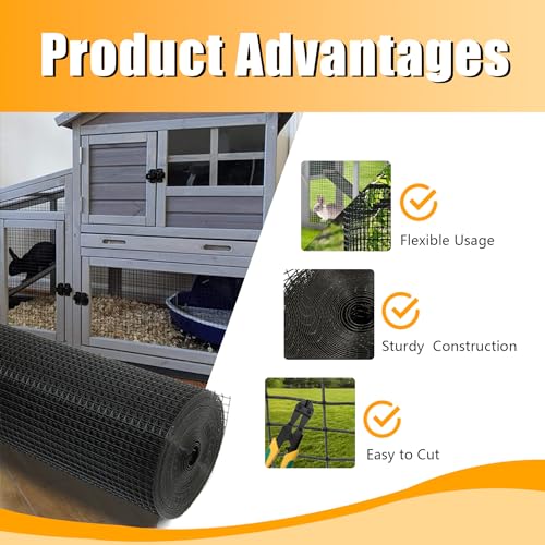 Hardware Cloth 48 in x 100 ft 1/4 in, Chicken Wire Fence (23 Gauge), Galvanized Welded Cage Wire Mesh Roll for Chicken Coop, Screen mesh, Rabbit Fence and Poultry Enclosures (Silver White) - color: Silver White, size: 1/4in 48in x 100ft