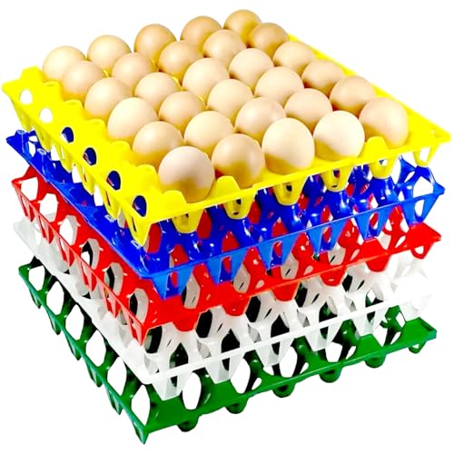 15-Pack Reusable Plastic Egg Tray Egg Crates 30-Egg Flats for Home Chicken Farmers, Stackable Egg Cartons Hold Multiple Eggs, Great for Storing, Sorting, and Shipping Eggs, Durable and Reusable