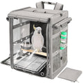 Bird Carrier Travel Cage, Cockatoo Carrier, Parrot Travel Backpack with Unbreakable Stainless Steel Mesh, Perch, Water Bottle and Food Bowl, X-Large Grey - color: Grey, size: 17.5"L x 14.8"W x 23.6"H