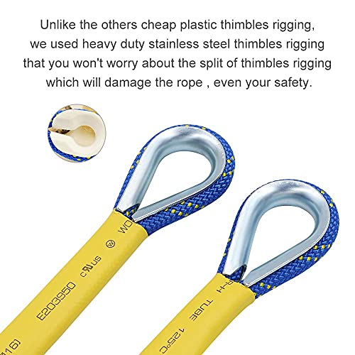 X XBEN Outdoor Climbing Rope 10M(32ft) 20M(64ft) 30M(96ft) 50M(160ft) 70M(230ft) 152M(500FT) 352M(1000FT) Static Rock Climbing Rope for Escape Rope Ice Climbing Equipment Fire Rescue Parachute - color: Blue, size: 1/3 Inch x 32 Feet