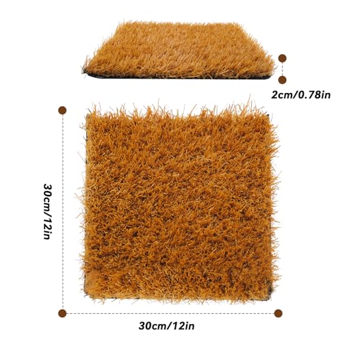 6 Pcs Washable Chicken Nesting Pads,Chickens Nesting Box Pads Chickens Nesting Pads Artificial Grass Rug Reusable Hens Nest Boxes Pad Chicken Coop Bedding for Laying Eggs (12 x 12 x 0.78 Inches) - color: 【Yellow】