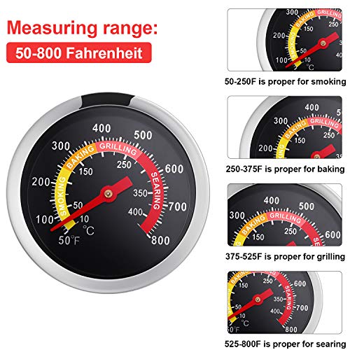 Frienda 3 Packs Charcoal Grill Temperature Gauge Thermometer Gauge Wood Barbecue Charcoal Grill Thermometer Heat Indicator for Lamb Beef Meat Cooking, 2-3/8 Inch Dial and 2-7/8 Inch Stem - style: Contemporary