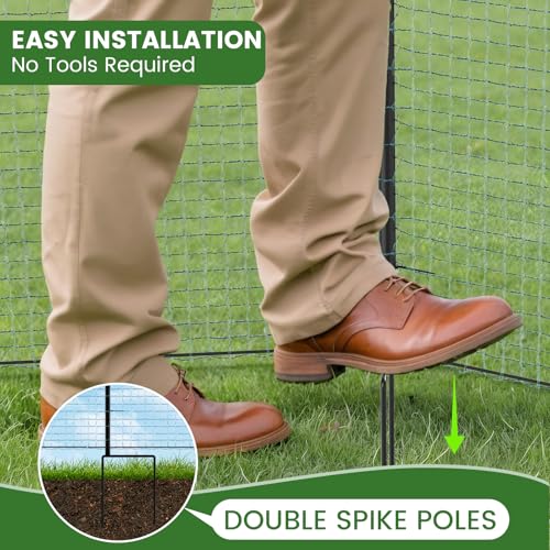 Non Electric Fence Netting, 40in x 164ft Movable Livestock Nets | Portable Chicken Mesh for Ducks, Goats, Sheep, Dog, Reusable Nylon Animal Barrier Fencing for Backyards, Farms Ranches - size: 40in x 164ft(Nylon)