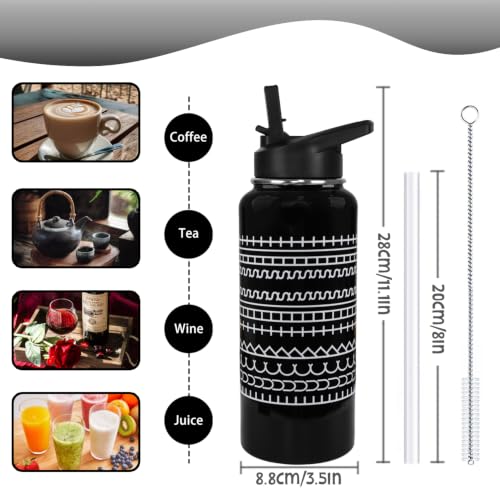 Hidden Message Water Bottle Funny F This S Mug Gag Christmas White Elephant Gifts for Work Bestie,Friends,Coworkers Travel Thermal Double Walled Vacuum Insulated Bottle Cup Leak Proof Tumbler-32 oz - color: hidden message black