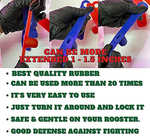 A.D.P. R2 Chicken Supplies Spur & Leg Protect Red Blue 2 Pair, Rooster Booster Protection Rooster Chicken Mitt Safety Poultry Hen Botas para GALLOS BREEDING, Best Rubber