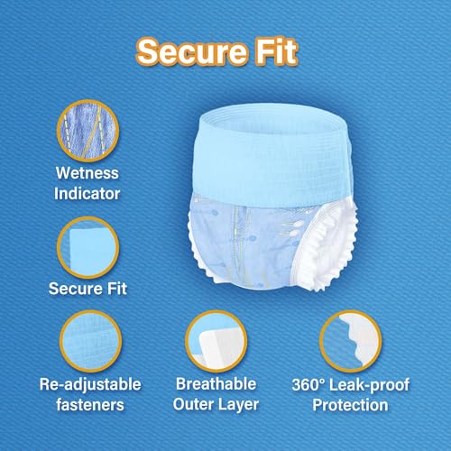 Honeycare Female Dog Diapers, Disposable Diapers for Female Dog with Stretchy Waist, Dog Pull-Ups for Easy wear, Dogs in Heat Period Super Absorbent Leak-Proof Doggie Diapers, Size Medium, 30 Count - size: Medium