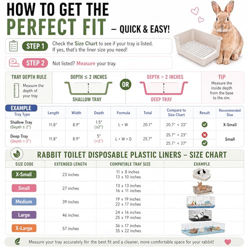 Disposable 50 pcs Small Animal Cage Liners | Rabbit Tray Film Liner Bunny Litter Pan Bags Guinea Pig Cage Toilet Plastic Film for Bird Hamster Chinchilla Hedgehog - size: X-Large - L+W ＜ 57''