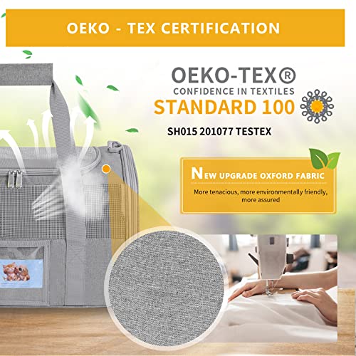 Cat Carrier Pet Dog Carrier Airline Approved for Puppy Cat Carrier Under 15 lbs, Collapsible Soft Sided Airline Approved Cat Carriers, Grey - color: Grey