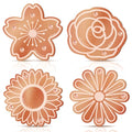 4 Pack Pure Copper Disk for Bird Bath Water Cleaner,Flowers | Triple-point Support, Outdoor Bowl Purification, Algae Prevention Safe, Pure Copper Discs, Flower Petal Design Shapes - size: Flowers