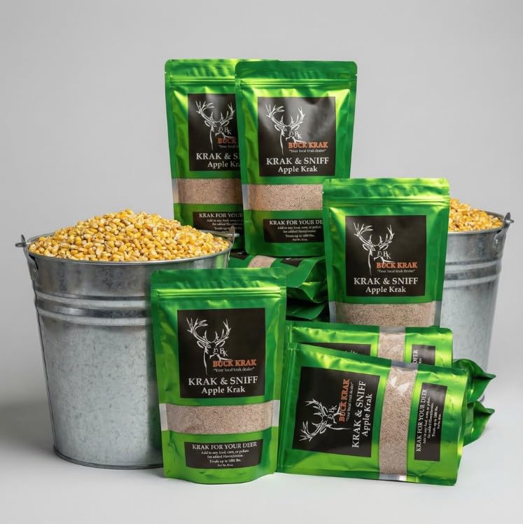 Krak & Sniff Buck Krak Apple Wildlife Feed Attractant, Mineral Flavor Booster for Deer and Turkey Hunting, 3 Pack