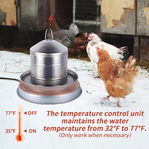 2Pack Chicken Water Heater for Winter，Heated Poultry Waterer Base,with Thermostat and 9.8ft Power Cord, Dia.11in - size: 2PACK