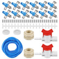 16 Set Automatic Rabbit Watering System Kit,ID 5/16" Hose 16 PCS Nipple Drinkers,Barb Fittings to G1/2" Thread Connectors, Bunny Rabbit Waterer Kit T-Fittings Springs,Gaskets,Bucket Connector