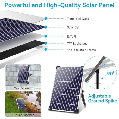 Solar Water Pump 12W, Solar Water Fountain Pump with 160GPH Submersible Pond Pump Adjustable Flow for Solar Fountain, Pond, Fish Tank, Garden, Pool, Water Features - size: 12W