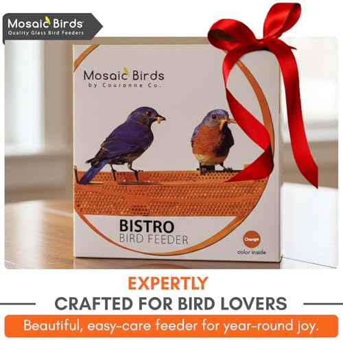 Mosaic Birds Bistro Bird Feeder, Orange, M439-200-O, 1 Piece - color: Orange