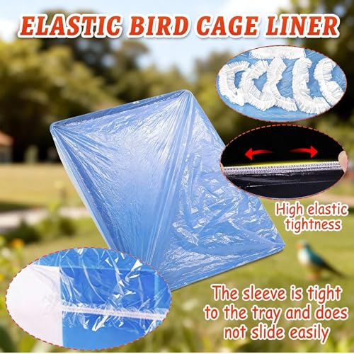 50 Pcs Bird Cage Liner, Leak-Proof Bird Cage Liners 14.17 * 10.23inch, Rabbit Litter Box Liners, Quick Cleanup Essential for Small Animals Indoor Use