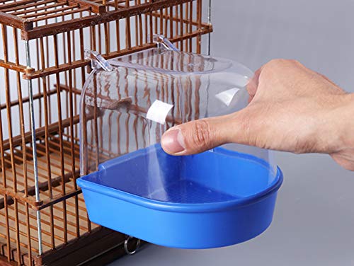 YJJKJ Pet Bird Bath Box, Bird Caged Parrot Bathing Tub | Bird Cage Accessory Bathing Tub Bath for Small Brids Parakeet Canary Budgerigar Lovebirds (White) - color: Transparent