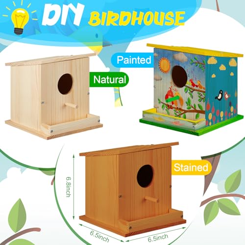 Liliful 4 Pack Bird House Kits for Kids, Wooden DIY Birdhouse Kit to Build and Paint, Birdhouse Craft Kit, Classroom Arts and Crafts Gift for Kids Ages 4-8 8-12 Boys Girls (Single Style) - color: Single Style