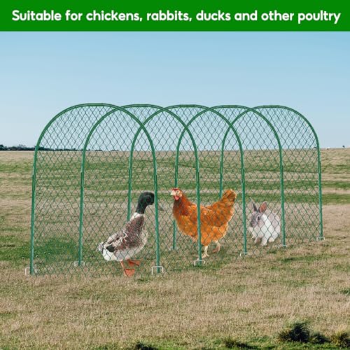 UNIFAMILY Chicken Tunnel, Chicken Coop Run, 157×31 Inches Chicken Tunnels for Outside Yard, Easy Installation Tunnel Runs Suitable for Chick, Duck, Rabbit, Large, Green