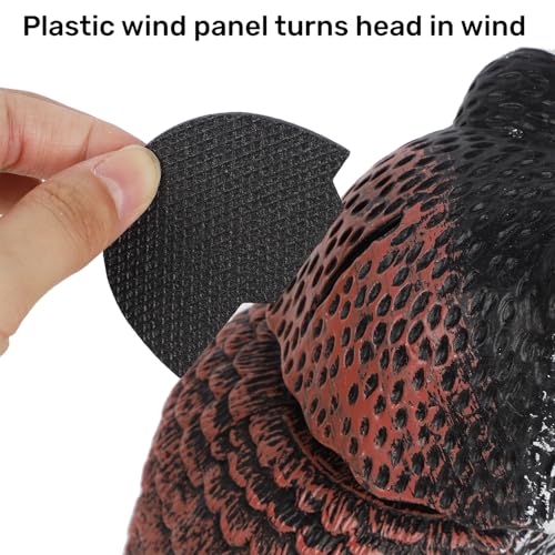 Hausse 3 Pack Bird Scarecrow Fake Horned Owl Decoy, Rotating Head Plastic Owl Bird Deterrents, Nature Enemy Horned Pest Repellent for Outdoor Garden - size: 3 Pack, Rotating Head