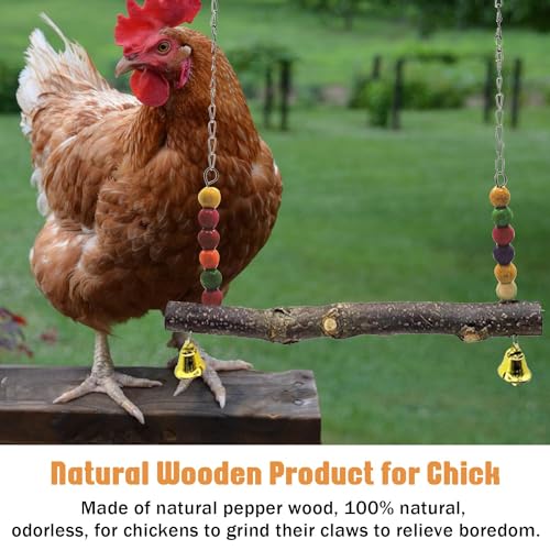 Chicken Bird Swing,Chicken Perch,Natural Wooden Swing Toys,Wood Stand for Chick,Safe and Relief of Stress,Chicken Coop Accessories,Coop Swing for Chicken Bird,Parrot,Hens (A) - color: B-2PCS