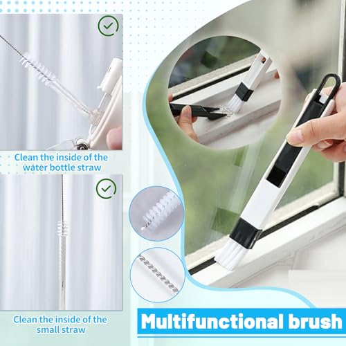 16Pcs Crevice Cleaning Brush Set, Hard Bristle Scrub Brushes for Gaps | Deep Cleaning Window Groove, Cleaning Brush for Sliding Door, Sill, Tile Lines, Shutter, Corner, Sink, Teapot, Bottle - color: 16 Pcs