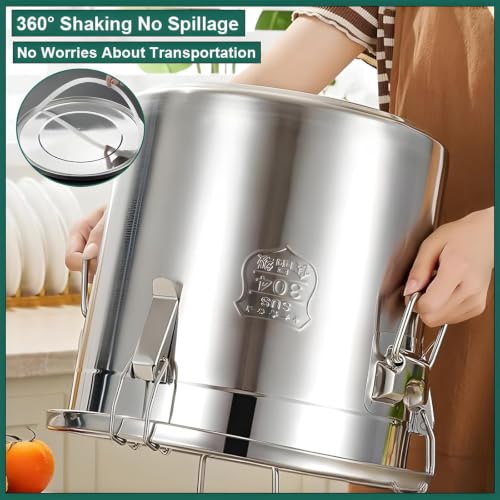 1.5Gal 304 Stainless Steel Containers with Lid, 202oz Airtight Flour Container, 5-10lbs Kitchen Metal Airtight Canisters for Rice, Flour, Grain, Coffee Bean, Sugar, Cookie 6L - size: Standard 6L/1.6gal