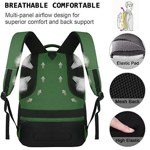 Laptop Backpack,Business Travel Anti Theft Slim College Backpack | Water Resistant Durable Computer Bag Gift for Women & Men Fits 15.6 Inch Laptop and Notebook - Green - color: Green, size: 15.6 Inch, style: Laptop
