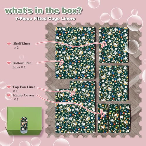 Ferret Cage Liner for Ferret Nation & Critter Nation Cage | Washable Bedding, Leakproof Cage Accessories for Ferrets, Chinchillas, Rats & Other Small Animals(Double Unit Combo) - size: Double Unit Combo