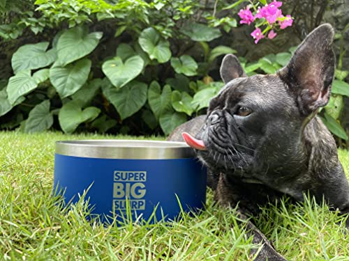 Tuff Pupper 100 oz Heavy Duty Insulated Stainless Steel Dog Bowl for Large Dogs, Non-Slip Base, Dishwasher Safe - color: Midnight Blue, size: 100oz