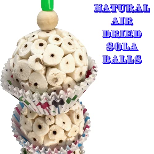 1567 Triple Tutu Chew - Handcrafted Sola Wood Bird Toy, Lightweight, Bakery Grade Cup Cake Cups, Shreddable sola Wood Ball, Ringing Bell on Bottom, Easy for Small to med Size pet Birds to Play with - size: Triple Tutu