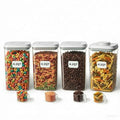 Melovom 4 Pcs Large Pop Airtight Food Storage Containers Set with Lids, 4.2Qt/4L Food Containers with Scoop, Kitchen Pantry Organization and Storage, BPA Free Stackable Cereal Container (4 * 4.2Qt) - color: gray, 4*4.2Qt