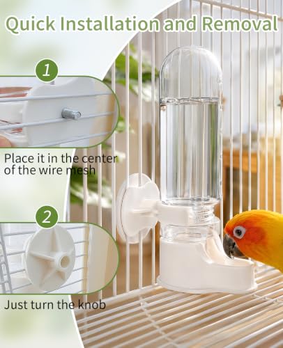 4pcs Bird Water Dispenser, 150ml Automatic Birds Cage Water Feeder for Parakeet Cockatiel Budgie Lovebirds