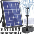 Solar Fountain Pump for Bird Bath, 6.5W Solar Water Fountain Pump with Upgraded Dry-Run Protection & Double-Layer Nozzles 5Ft Tubing for Pond, Bird Bath, Backyard Water Feature P1065 - size: 6.5W