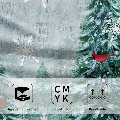 Winter Christmas Trees Hand Towels Set of 2, 28x14 Inch Nature Green Forest Mountain Birds Decorative Fingertip Towel Soft Absorbent Dish Cloths for Guest Gym Yoga Home Decor - color: Snow Green Forest