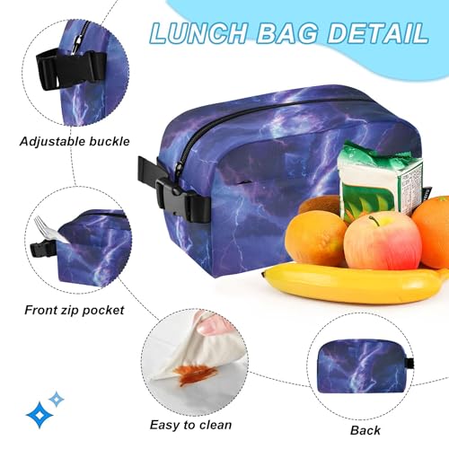 Blue Lightning Tornado Backpack with Lunch Bag, School Travel Backpack for Teens Boys Girls Backpacks Set - color: Blue