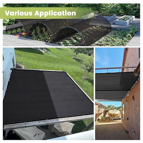 70% Patio Shade Cloth 6×10 FT with Grommets, Outdoor Sun Shade Fabric UV Protection for Backyards, Chicken Coop, Greenhouse, Carport, Garden, Black - size: 70%-0 6 × 1 0 FT