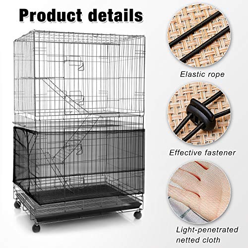 Shappy Large Bird Cage Seed Catcher,Bird Cage Cover Net Skirt Guard,Adjustable Soft Airy Mesh Net for Parrot Parakeet Macaw(118 x 15 Inch/ 300 x 37 cm,White) - color: White, size: 118 x 15 Inch/ 300 x 37 cm