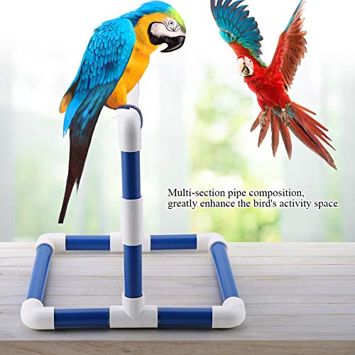 Training Stand Pet Bird Table Perch Stands PVC Bird Standing Bird Shower Bath Stand Rack Standing Gym Training Grinding Toy Playstand Holder(PVC) - color: PVC