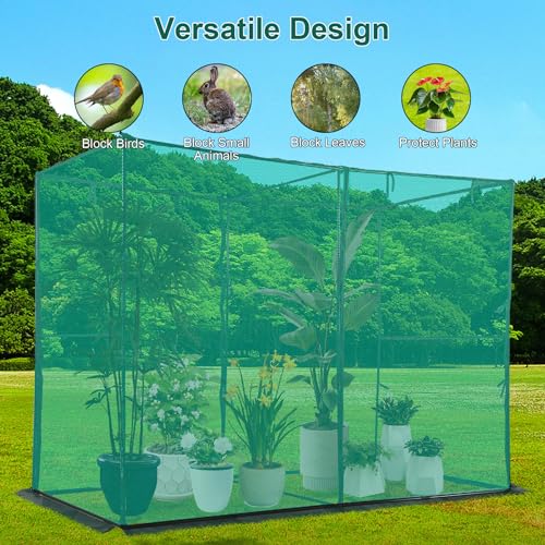 Crop Cage Plant Protection Tent 6.5 x 10 x 6.5 Feet | Easy to Install Protection Garden Cages, Crop Cages with Storage Bag Suitable for Garden Patio Lawn - size: 6.5 x 10 x 6.5 FT