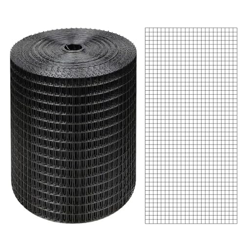 Black Hardware Cloth 4'' x 20' PVC Steel Vinyl Coated 1/4 inch Galvanized Wire Mesh Roll (23 GA) Chicken Wire Fence Roll, for coop Fences,Screen mesh, Rabbit/Snake Fences, Poultry enclosures, etc. - color: 23(GA)-1/4inch, size: 4In x 20Ft