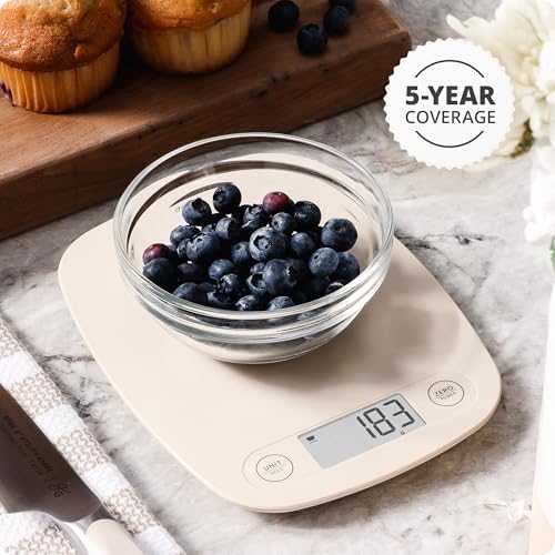 Greater Goods Food Scale, Slim & Compact Build, 1g Precision (Birch White) | Digital Kitchen Scale for Cooking, Meal Prep & Portion Control, Tare, Auto Shut-Off, g/oz/lb/ml Conversion & Calorie Tracking - color: Birch White