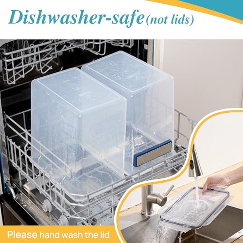 Vtopmart 9.5L Flour Sugar Storage Containers, 2 Pack, Each Fits 12.5 lb | Each for 12.5 lb Flour, Airtight Seal, Multiple Sizes, BPA Free, Food Grade Material, Dishwasher Safe (Not Lids) - color: Black, size: 9.5L