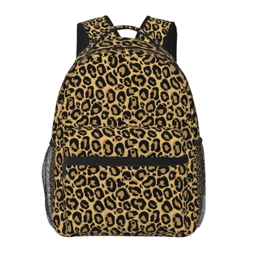 Fiokroo Brown Leopard Print Backpack School Bag For Students Teens Men Women Laptop Backpacks Travel Daypack Bag With Multiple Pockets - color: Leopard Print#06