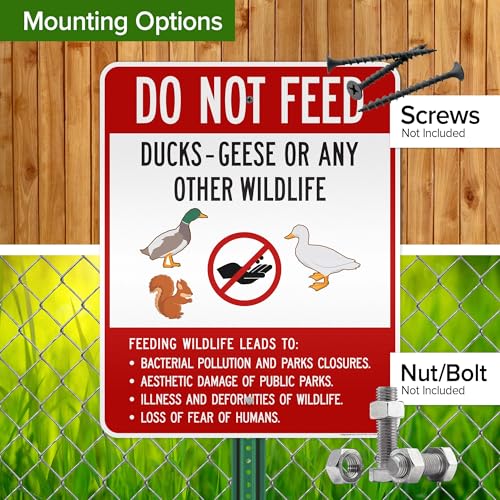 Do Not Feed Ducks Geese Or Any Other Wildlife Sign Sign, 24x30 Inches, 3M EGP Reflective .080 Aluminum, Fade Resistant, Made in USA by My Sign Center - size: 24x30 Reflective Aluminum