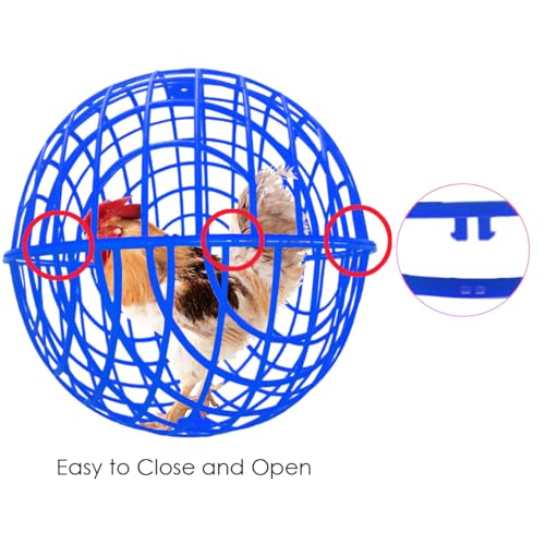 15.7" Ball-Shaped Movable Chicken Coop,Pigeon Rabbit Duck Safe Walking Net,Preventing Trampled by Horse,Predation by Eagles,Dog Bites.Pet Removable Prevent Harassment Safety Hutch(2 Pack) - color: Blue(2 Pack)