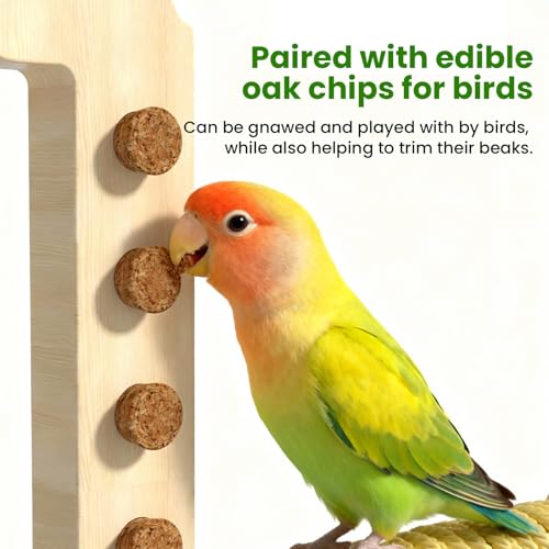 Bird Parrot Swing Toys Wooden Hanging Swing Perch Hammock Chewable Beak Grinder for Budgerigar, Parakeet, Conure, Cockatiel, Love Birds, Finches Finches and Other Small to Medium Birds