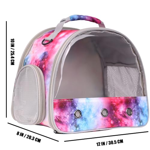 Guinea Pig Carrier Cage for 2, Bearded Dragon Travel Carrier for Small Animal Hamster Birds, Portable with Clear Window Transparent View Vet Bag (Carrier - Pink) - color: Carrier - Pink