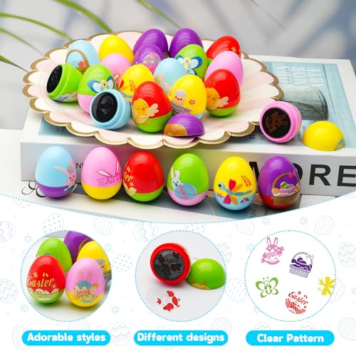 Childom 24 Pcs Easter Egg Fillers Stuffers for Kids, Easter Stamps Basket Stuffers, Easter Stamps Toys Bulk for Easter Eggs Hunt, Easter Party Favors for Goodie Bags,Classroom Prize Supplies, Children - style: Easter