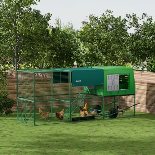 Durable Tall Plastic Large Chicken Coop with Run Outdoor - Easy Assembly Ajustable Portable Chicken House with Insulated Besting Boxes, Waterproof Cover, Clean Drawer, Mobile Wheels (Extend) - size: Extend